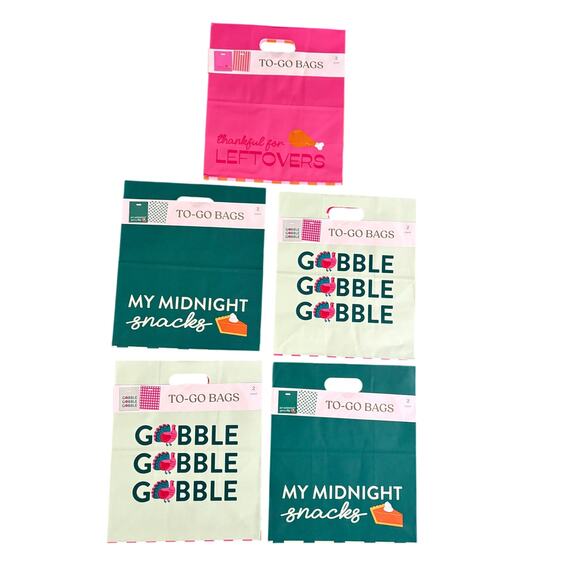 THANKSGIVING TO-GO-BAGS SET OF 5 - Picture 1 of 3